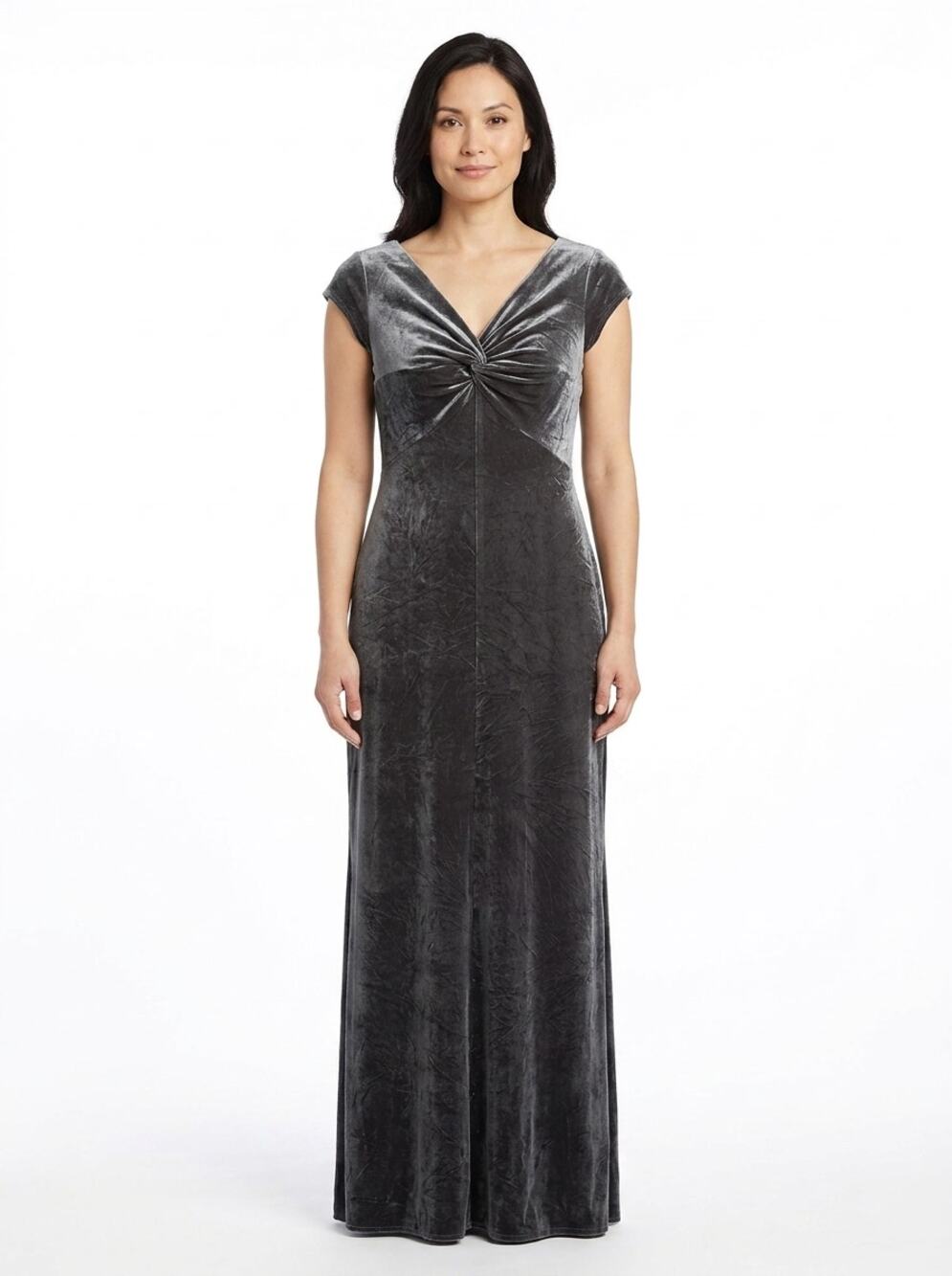 Vintage Papell Boutique Evening Maxi Velvet Stretch Dress Women Size 6